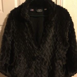 Faux brown fur unlined jacket